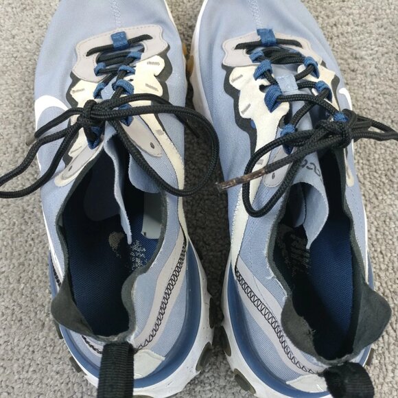 Nike React Element 55 Indigo Fog Mens Size 10 Running Shoes Blue BQ6166-402 Low - Picture 10 of 11